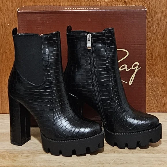 London Rag Beatriz/women's/ ankle boots/Block heel/Chunky platform/zipper/size 7 - Picture 4 of 14